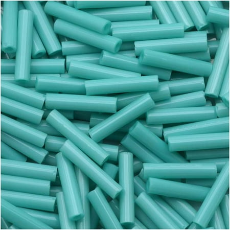 Turquoise Tube Beads - Toho Bugle Tube Beads Size #3 2x9mm Opaque Turquoise 10 Grams