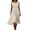 Beige(Sleeveless Dress), variant on VEKDONE Womens Cotton Linen Midi Dress 3/4 Sleeve Crewneck Smocked Waist A Line Dresses Summer Loose Fit Pleated Flowy Casual Dress Army Green XL