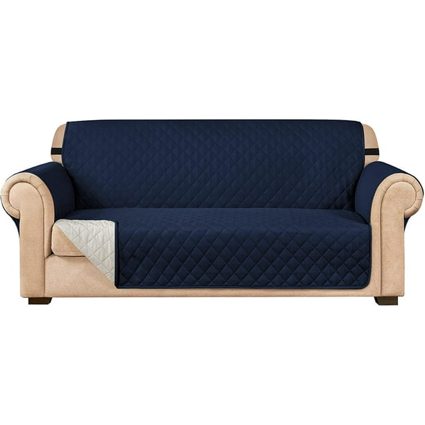 Subrtex Reversible Sofa Slipcover Quilted Couch Cover,Loveseat,Navy
