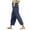 Navy, variant on Simua Women's Cotton Linen Pants Casual Solid Color Lightweight Drawstring Elastic Waist Trousers with Pockets