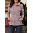 thumbnail image 1 of Women's Pink Quarter Zip Pullover Sweatshirt, 1 of 9