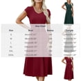 thumbnail image 3 of Blmnix Tent Dresses for Women Business Casual Work Dresses Dress Cocktail-Length Crew Neck Short Sleeve Belted Summer Dress for Women,M, 3 of 5