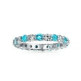 thumbnail image 2 of Bling Jewelry Womens Two Color Cubic Zirconia Stackable CZ Eternity Band Ring Sterling Silver, 2 of 6