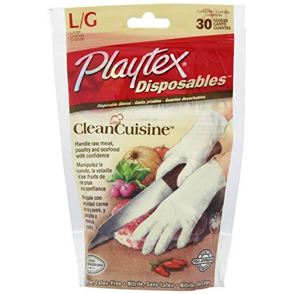 Playtex CleanCuisine Disposable Gloves Large s Of 30 Count = 60 Count
