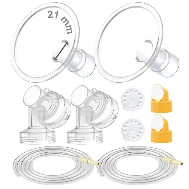 Kit de extractor de leche Maymom, tubo de válvula de protección de dos piezas de 21 mm
