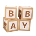 thumbnail image 3 of Balloons Boxes with BABY Letters for Baby Shower, Birthday Balloon Blocks Decorations for 1st Baby Shower, Gender Reveal Party, Newborn Photo Props Light Brown, 3 of 8