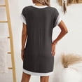 thumbnail image 7 of Daiosportswear Womens Casual Summer Crewneck Short Sleeve Ribbed Mini Tshirt Dress,Women'S Short-Sleeved Dress Black M(M), 7 of 7