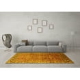 thumbnail image 3 of Ahgly Company Machine Washable Indoor Square Oriental Yellow Traditional Area Rugs, 8' Square, 3 of 4