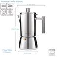 thumbnail image 2 of Easyworkz Diego Cafetera Italiana de Acero Inoxidable para Cocina de inducción,520 ml, 10-12 Tazas, Plata, 2 of 7