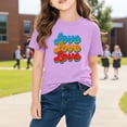 thumbnail image 6 of Piuwrlz Girl Graphic Shirts Tops Girls Short T-Shirts Sleeve Cotton Pullover Purple Size 3 Years, 6 of 10