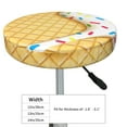 thumbnail image 4 of Bingfone14 Inch Padded Round Bar Stool Cover Cushion With Elastic Fabric Round Chair Seat - White Ice Cream, 4 of 7