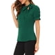 thumbnail image 4 of INSPIRAR CHIC Blusas de Verano para Mujeres de Color Sólido con Lazo en el Cuello y Mangas Cortas para Usar en el Trabajo Verde Profundo 2XL, 4 of 6