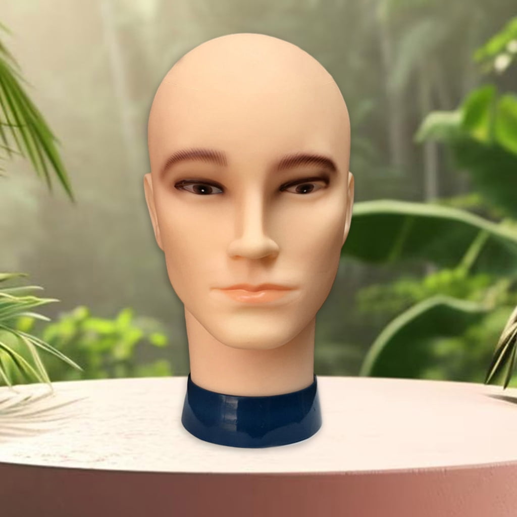 Osdhezcn Male Bald Mannequin Head Man Bald Wig Head Training Head Model for Hair Salons