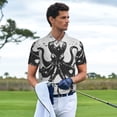 thumbnail image 3 of Vsdgher Abstract Ink Octopus Polo Shirts for Men, Men's Short Sleeve Stretch Polo Shirt, Shirts for Men-Small, 3 of 6