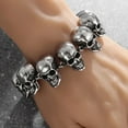thumbnail image 2 of Creative Titanium Steel Skull Bracelet Men's Retro Punk Wristband Party Club Jewelry, 2 of 6