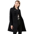 thumbnail image 2 of Abrigo De Invierno Con Bolsillos Inclinados Con Doble Botonadura Y Cuello Alto Para Mujer Negro L, 2 of 6