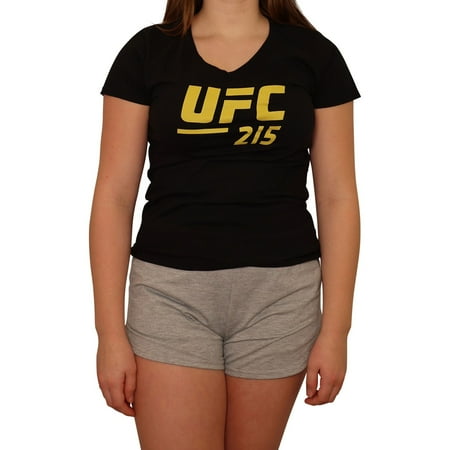 UFC Womens 215 Two Title Fights Graphic T-Shirt, Black, X-Large