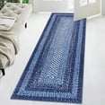 thumbnail image 4 of Haperlare Braided Print Runner Rugs for Hallway Navy Blue Machine Washable Soft Runner Rug for Entryway Laundry Mat,2'x6', 4 of 7