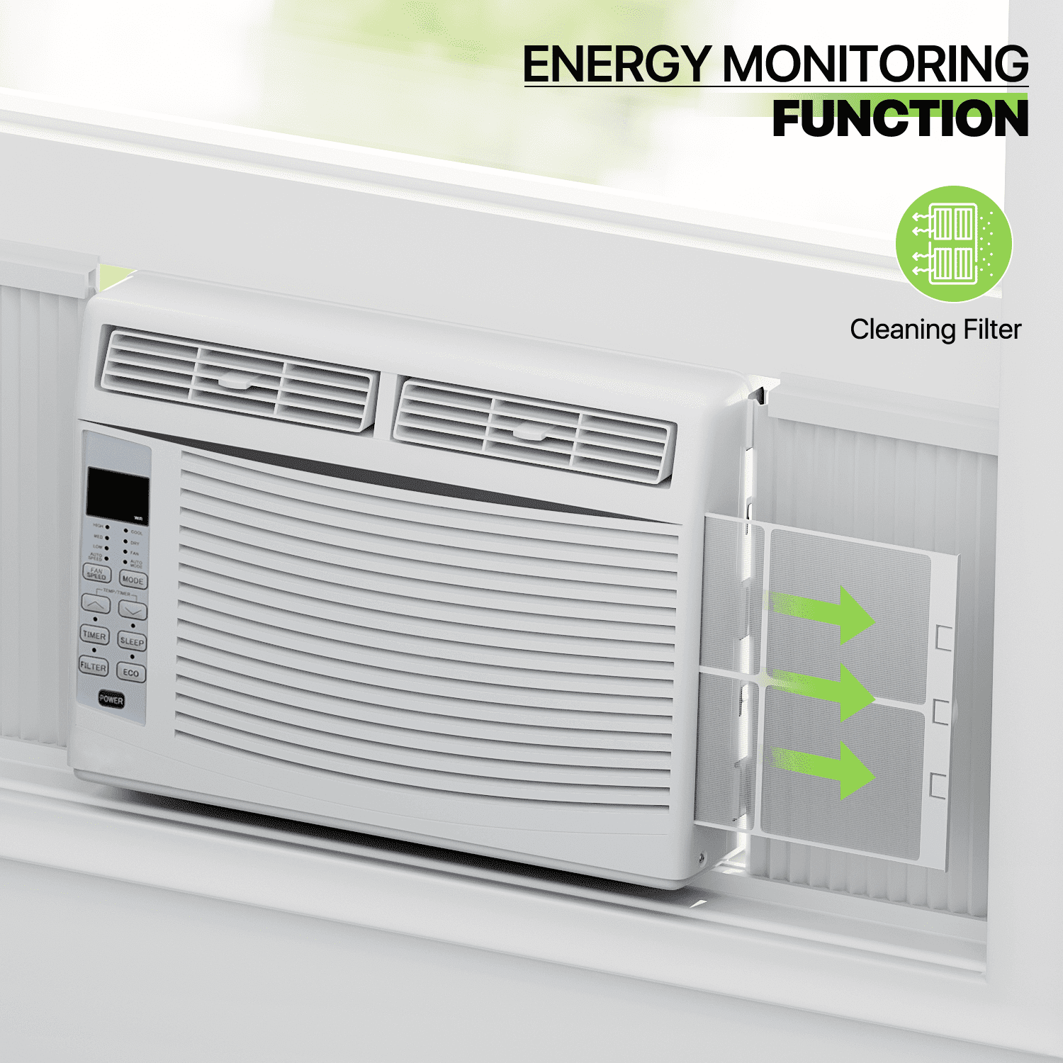 Magshion 6,000 BTU Smart Window Air Conditioner with WiFi, Energy Saving AC Unit with Remote & App Control & Timer Function, Quiet Operation, Cools 151-250 Sq.Ft., White