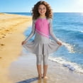thumbnail image 7 of Girls Modest Swimsuit Full Coverage Swimwear Burkini Swimming Tops Capri Skirt Pants Rash Guard Set 3 Piece, 7 of 7
