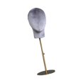 thumbnail image 2 of Modelo de Cabeza de Maniquí con Base de Metal, Maniquí de Altura Ajustable de Terciopelo Profesional, para Auriculares, Sombreros, Soporte de Exhibici Gris Yinane Sostenedor del sombrero del maniquí, 2 of 8