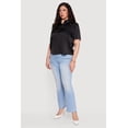 thumbnail image 3 of Women's Plus Size Satin Button Front Collared Shirt, 3 of 4