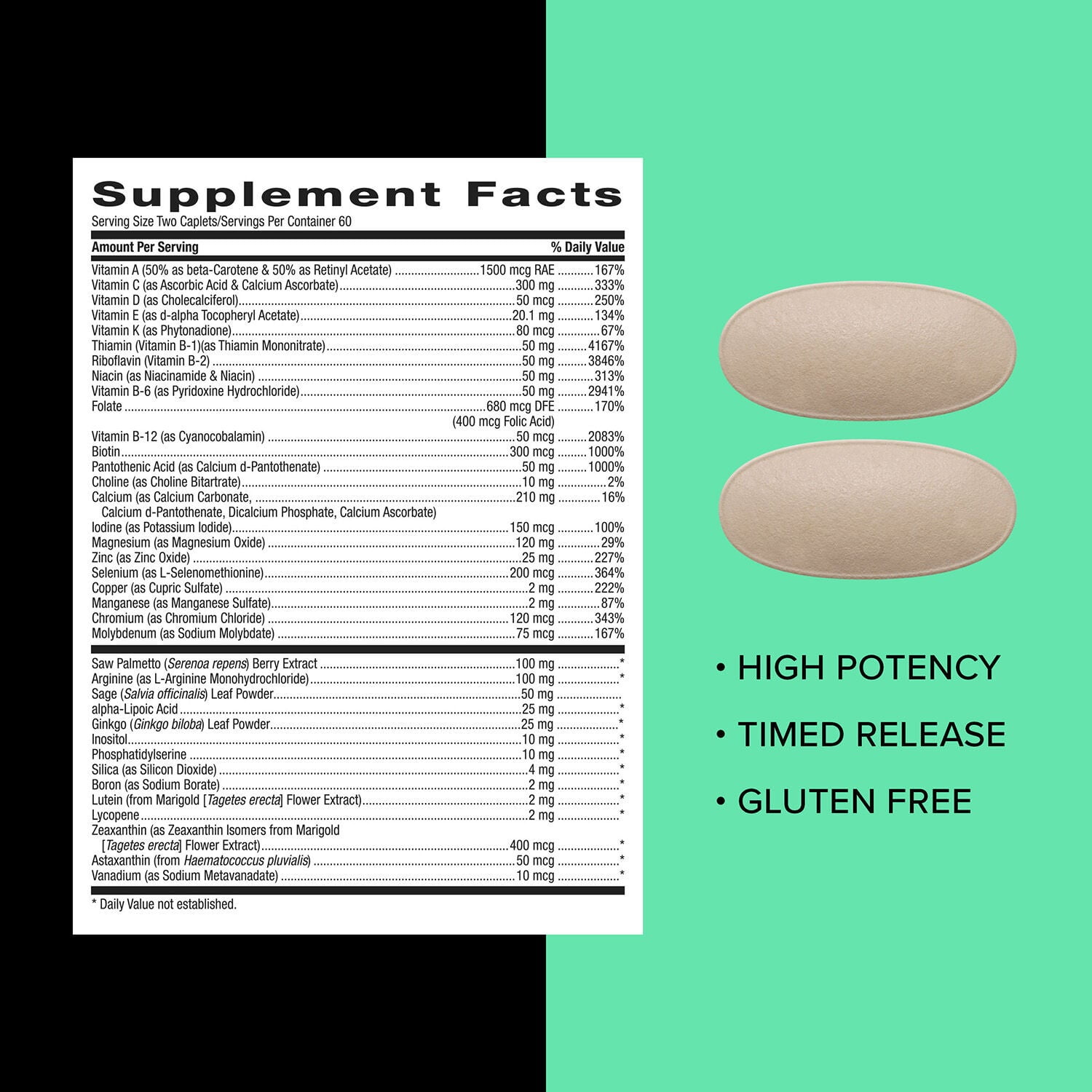 GNC Mega Men 50 Plus Clinically Proven Multivitamin Caplets, For Heart & Prostate Health, With B Vitamins, Saw Palmetto, Memory, Vitamin D-3, 120 Count