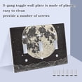 thumbnail image 3 of Yayeee Toggle Light Switch Wall Plate 2-Gang 4.56"x4.48" Decorative Outlet Cover, Beige Moon, 3 of 7