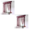 thumbnail image 2 of Cateissary Dulce corazón borla cadena puerta cortina ventana habitación cortina divisor varilla bolsillo viento rojo 100cmX200cm 2piezas Cateissary CBP009902, 2 of 4