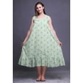 thumbnail image 3 of Bimba Pastel Mint4 Floral Marigold Mid Calf Nightwear Ladies Cotton Printed Sleeveless Night Gown Maxi Dress XXX-Large, 3 of 6