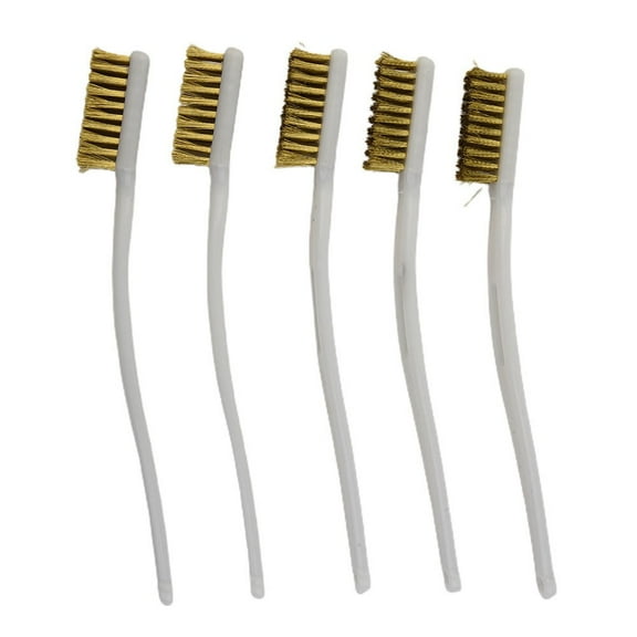 Whatever You Like 5 Pcs 175mm Brass Wire Brush Small Paint Rust Remover Steel Wire Brush Industrial Metal Polishing Burring CleanBrushes (Hand Tools)