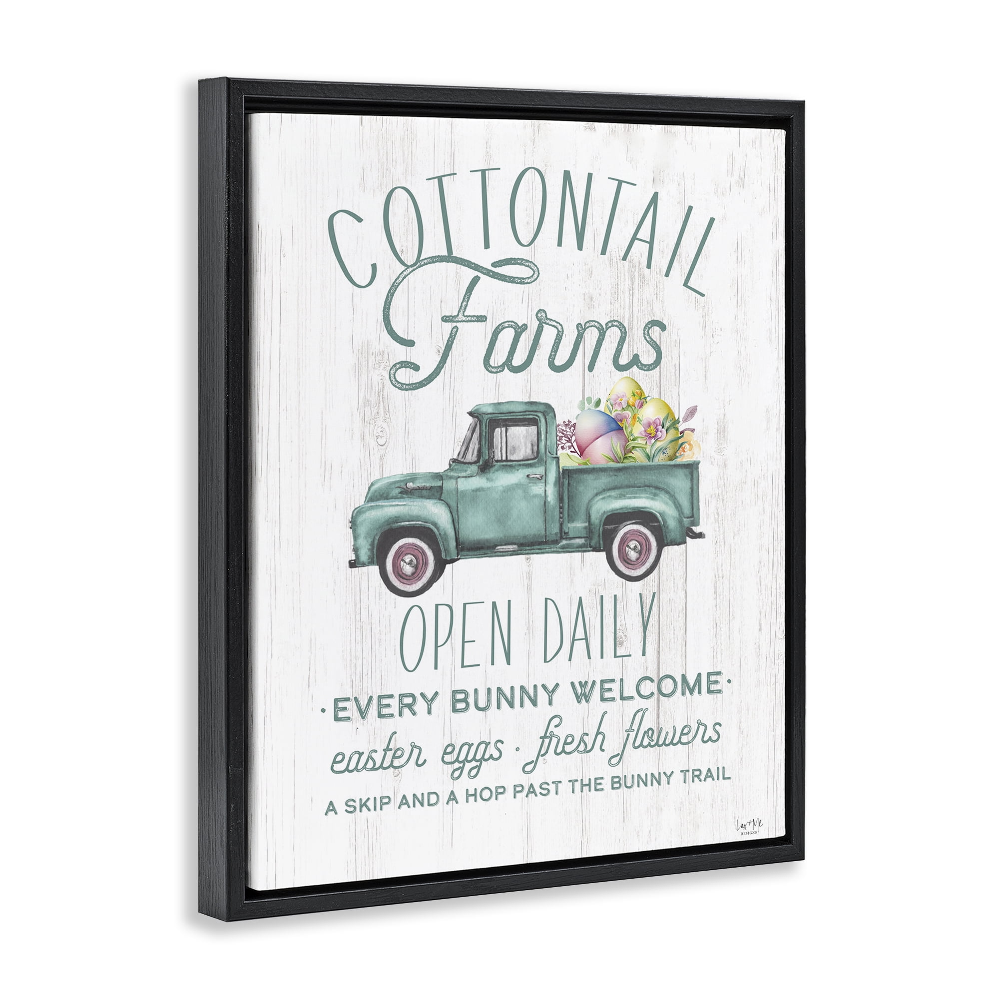 Stupell Industries Antique Cottontail Farms Black Framed Floater Canvas Wall Art, design by Lux + Me Designs
