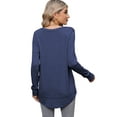 thumbnail image 7 of SHIBEVER Long Sleeve Tops for Women Basic Work Out T Shirt Casual Loose Tunic Shirts Plain Color Plain Dark Blue Blouses Clothing Size XXL, 7 of 7