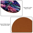 thumbnail image 5 of Dragonfly 6PCS Round Coasters Set, Microfiber Leather Drink Coasters with Holder, 11x11 cm/4.3x4.3 in, 5 of 6