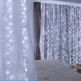 thumbnail image 5 of Perfect Holiday 300 LED Copper Wire Curtain Lights Plug In With 8 Light Modes - White, 5 of 6