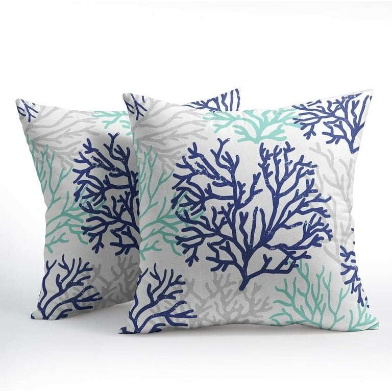 Pillow Protector Navy Coral Throw Pillows Blue And Aqua Coral