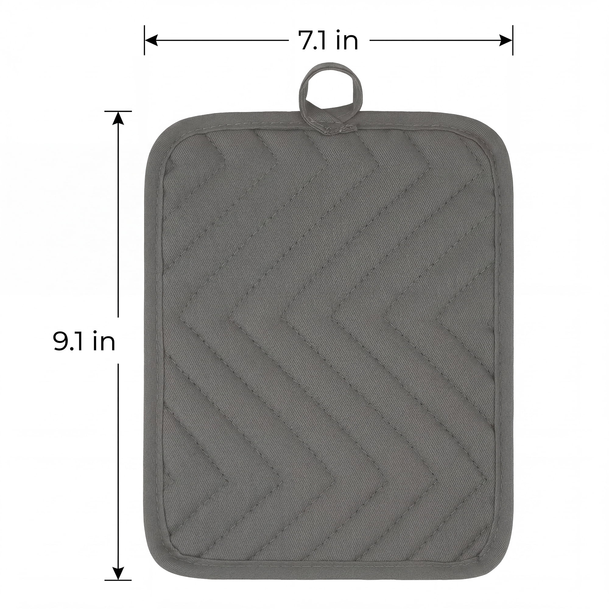 Unique Bargains 2 Pcs Pot Holders Heat Resistant Non Slip Hot Pads for Kitchen Gray 9.1"x7.1"