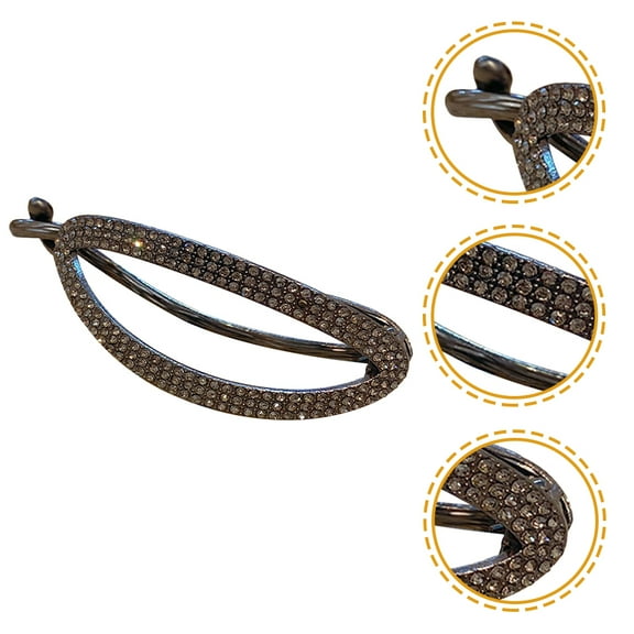 Homoyoyo Elegant Curved Hair Clip for Thick Hair, Black Alloy Hair Clip, and Stylish, 1 Piece