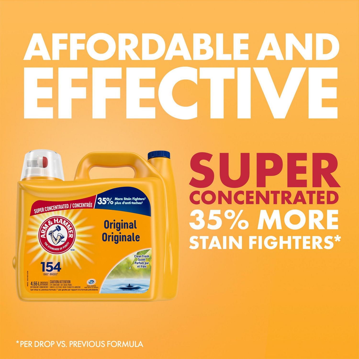 Arm & Hammer Clean Fresh Scent Liquid Laundry Detergent, 154 Loads, 4.55 L