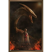 House of the Dragon - Rhaenyra Dragon One Sheet Wall Poster, 14.725" x 22.375" Framed