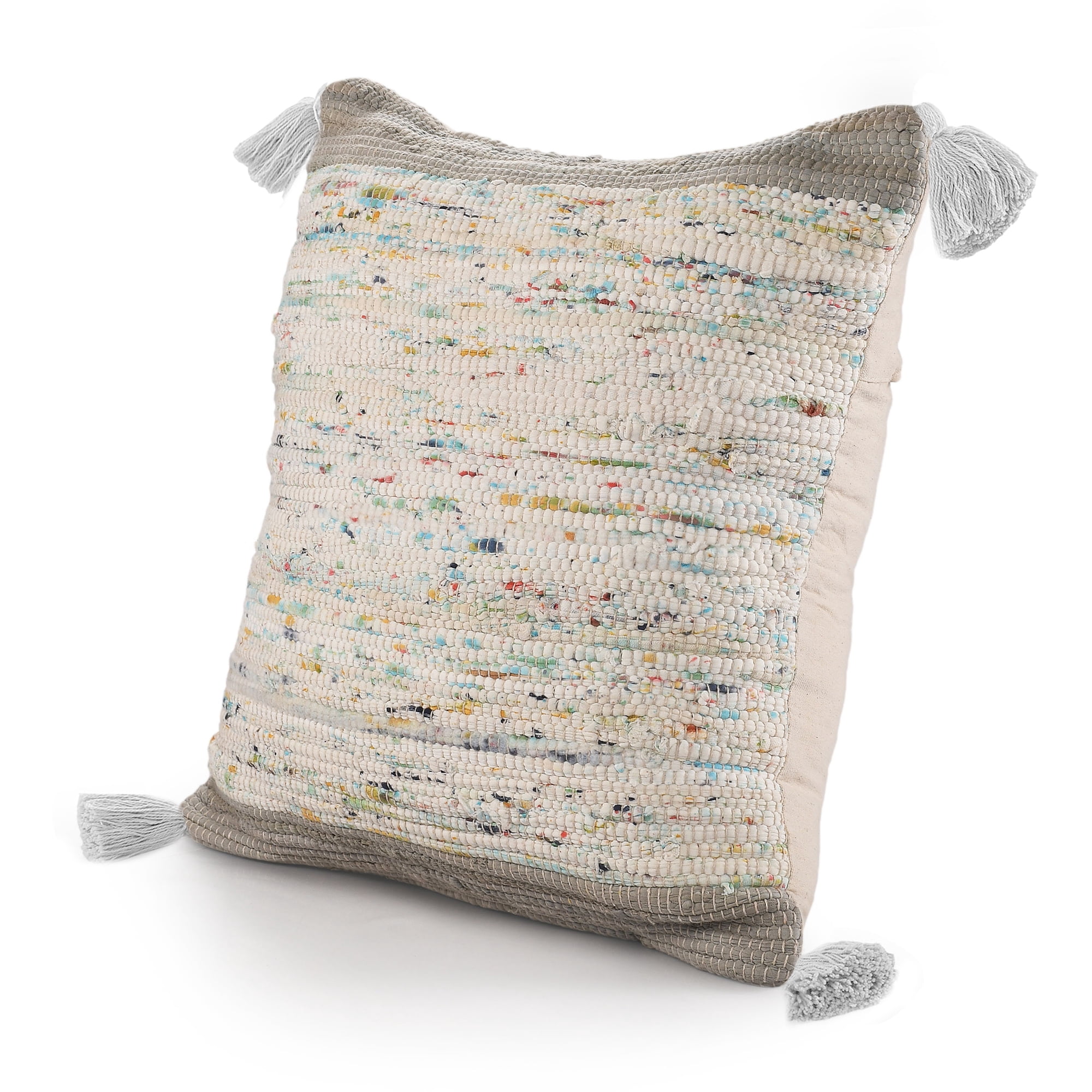 Harlow Hill Luma 20" x 20" Dove/Multi Color Block Cotton Adult Decorative Throw Pillow Cover
