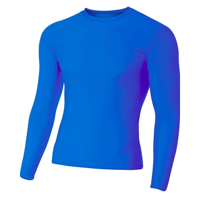Camiseta Compresión Manga Larga A4 Poliéster Spandex Adulto ROYAL S