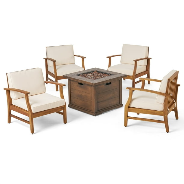 Seater Acacia Wood Club Chairs, Kailee Outdoor Wooden Club Chairs With Cushions