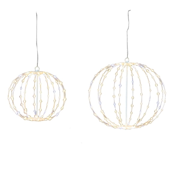 Indoor/Outdoor Twinkle Christmas Ornaments Decoration with 240 LED Lights, Warm White, Set of 2, by Holiday Time