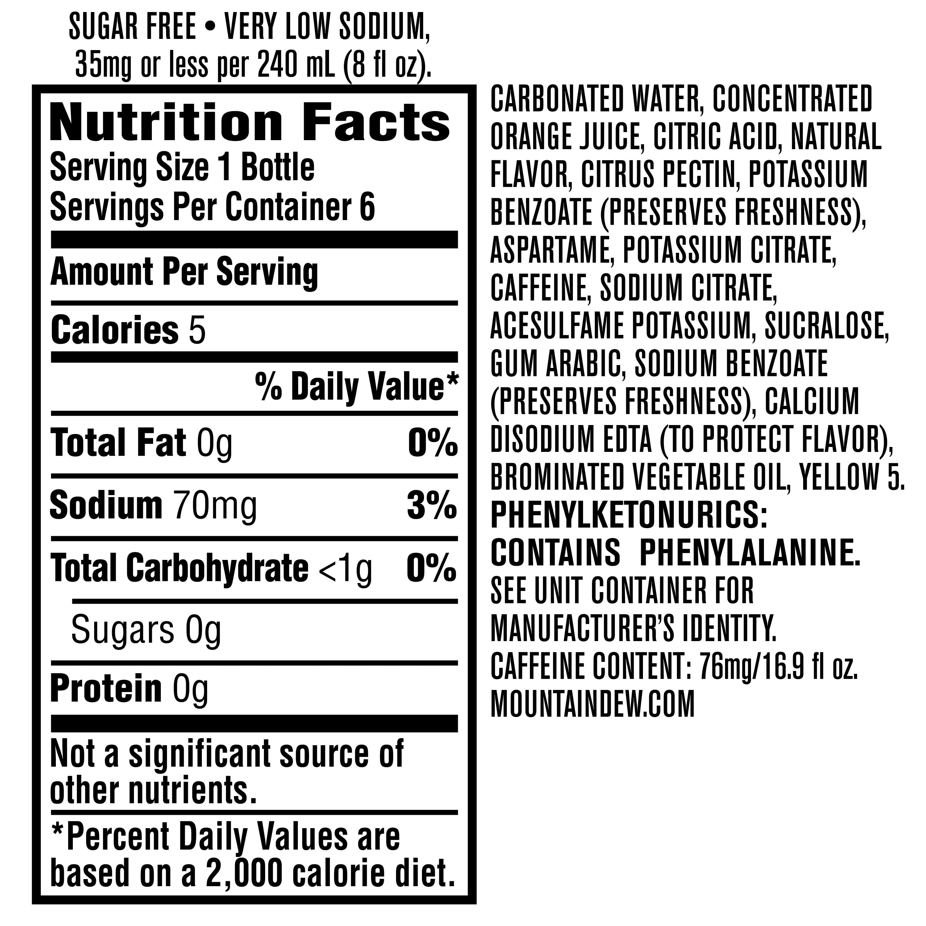 Mountain Dew Nutrition Facts Blog Dandk