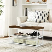 3-Tier Shoe Rack Shoe Bench For Entryway Storage Organizer With Foam Padded Seat