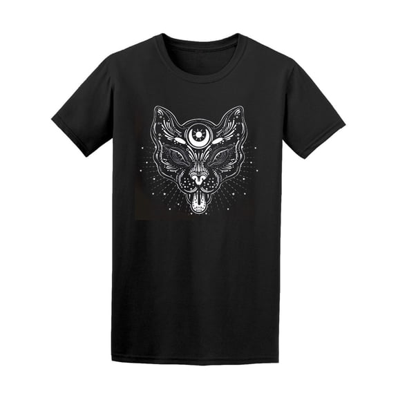 Beautiful Art Work Cat Face Tee Men's -Image by Shutterstock