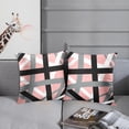 thumbnail image 3 of Set of 2 Throw Pillow Cover Soft Pink Black Stripes Grey White Design Retro Decorative Pillow Case Striped Home Decor Square 18x18 Inch Cushion Pillowcase, 3 of 6