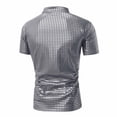 thumbnail image 4 of ZVNAΖH Mens 70s Shirt Short Sleeve Sequin Stand Up Collar Top Party Disco Outfit Bar Prom Costume Bright Color Nightclub Tees, 4 of 4