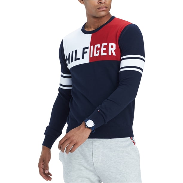 Tommy Hilfiger suéter con bloques de colores para hombre, azul, grande Tommy Hilfiger Pull-over